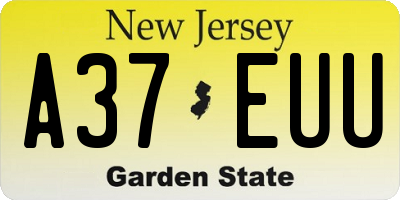 NJ license plate A37EUU
