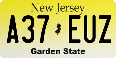 NJ license plate A37EUZ