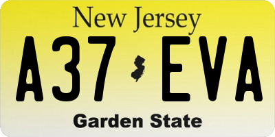 NJ license plate A37EVA