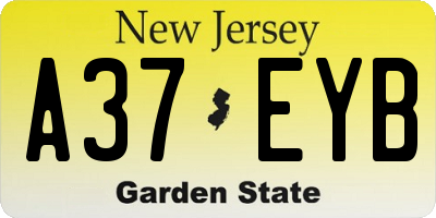 NJ license plate A37EYB