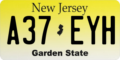 NJ license plate A37EYH