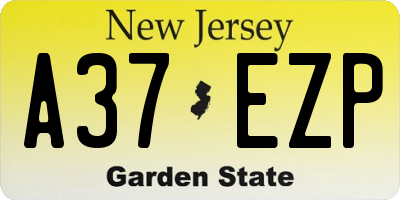NJ license plate A37EZP