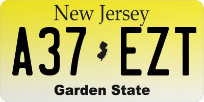 NJ license plate A37EZT