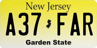 NJ license plate A37FAR