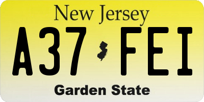 NJ license plate A37FEI