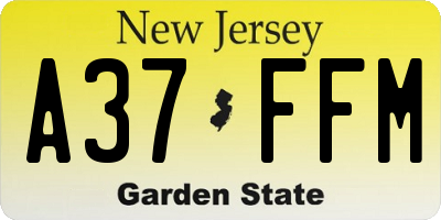 NJ license plate A37FFM