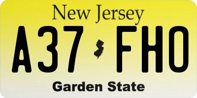 NJ license plate A37FHO