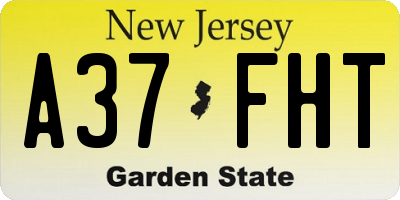 NJ license plate A37FHT