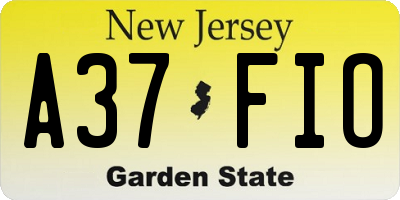 NJ license plate A37FIO