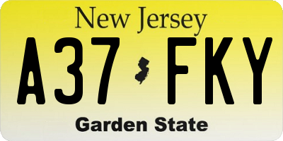 NJ license plate A37FKY