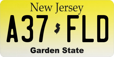NJ license plate A37FLD