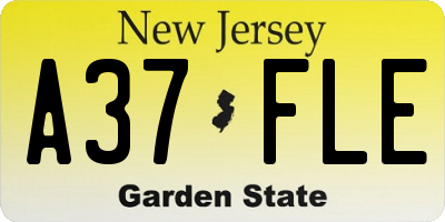 NJ license plate A37FLE