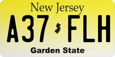 NJ license plate A37FLH