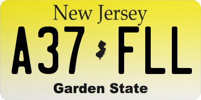 NJ license plate A37FLL