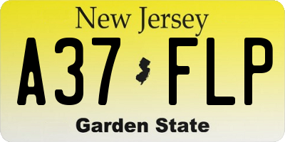 NJ license plate A37FLP