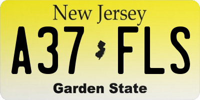 NJ license plate A37FLS