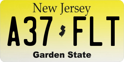 NJ license plate A37FLT