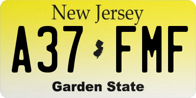 NJ license plate A37FMF