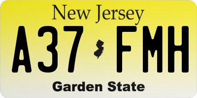 NJ license plate A37FMH