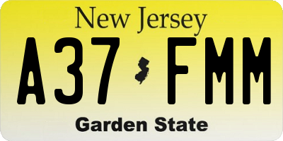 NJ license plate A37FMM