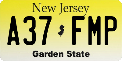 NJ license plate A37FMP