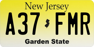NJ license plate A37FMR