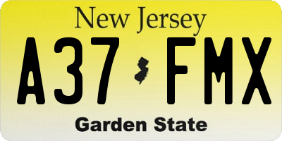 NJ license plate A37FMX