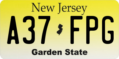 NJ license plate A37FPG