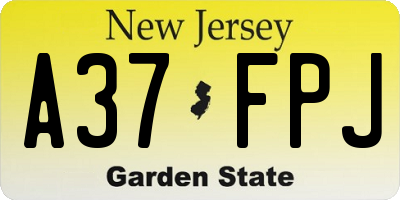 NJ license plate A37FPJ