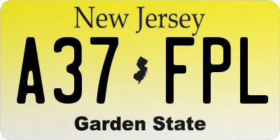 NJ license plate A37FPL