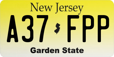NJ license plate A37FPP