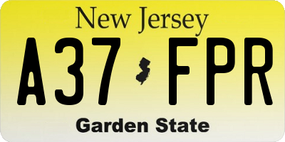 NJ license plate A37FPR