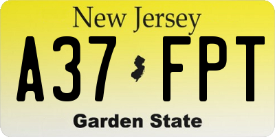 NJ license plate A37FPT