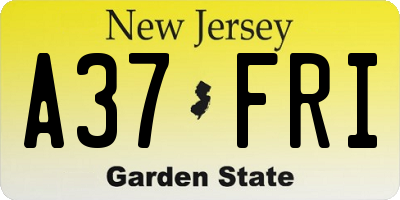 NJ license plate A37FRI