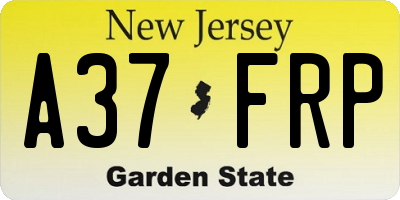 NJ license plate A37FRP