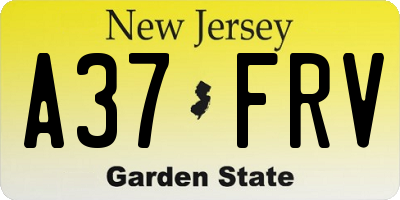 NJ license plate A37FRV