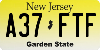 NJ license plate A37FTF