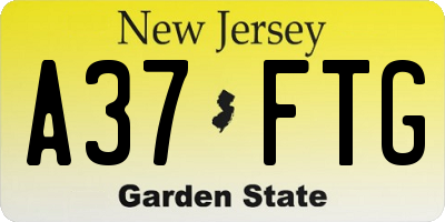 NJ license plate A37FTG