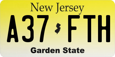 NJ license plate A37FTH