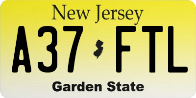 NJ license plate A37FTL