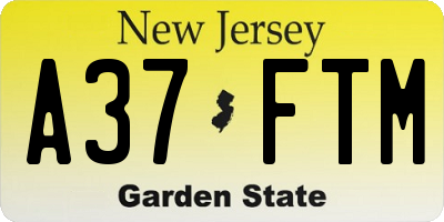 NJ license plate A37FTM