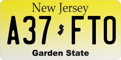 NJ license plate A37FTO
