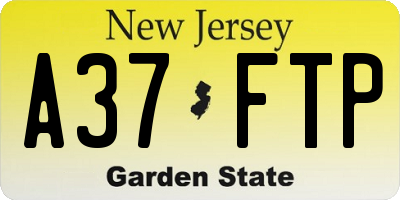 NJ license plate A37FTP