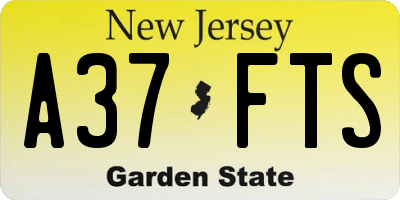 NJ license plate A37FTS