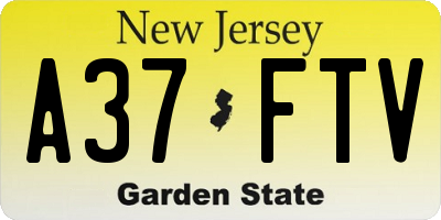 NJ license plate A37FTV