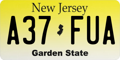 NJ license plate A37FUA
