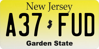 NJ license plate A37FUD