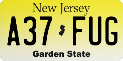 NJ license plate A37FUG