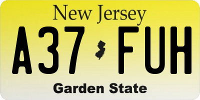 NJ license plate A37FUH