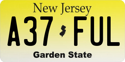 NJ license plate A37FUL